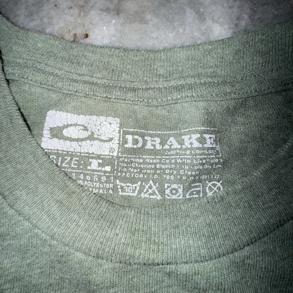 Drake Waterfowl Men's Large T Shirt Green Black Dog Short Sleeve - Picture 3 of 7